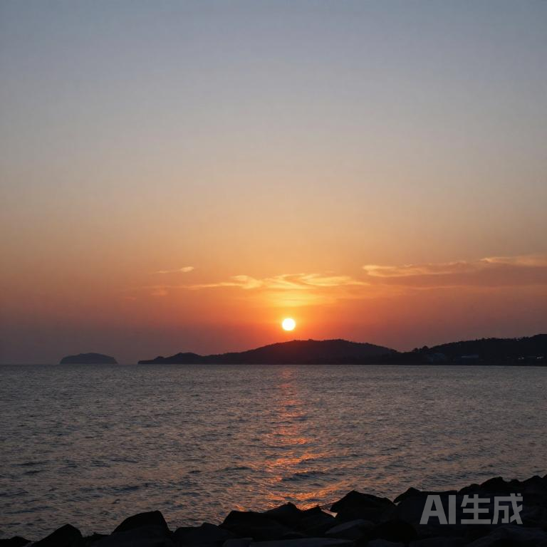 日落,海洋,岛屿,天空,石块